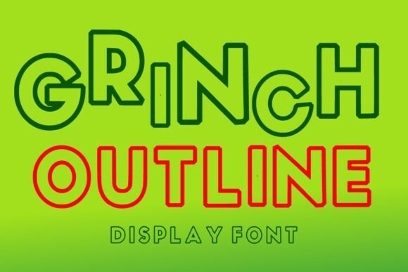 Grinch Outline: The Bold Display Font for Holiday Branding
