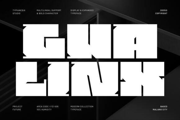 Gualinx Modern Expanded Bold Sans Serif Font for Crafters