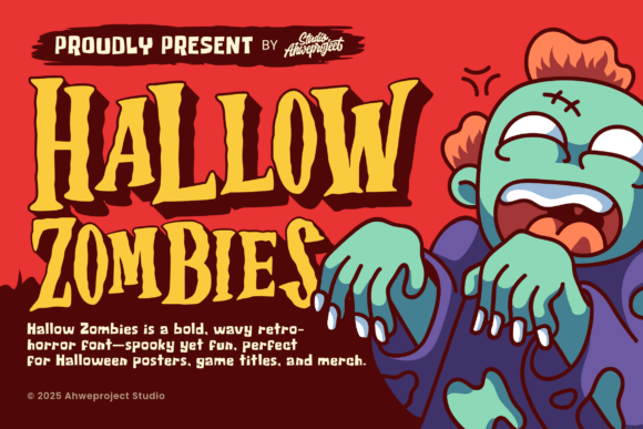 Hallow Zombies: The Ultimate Retro-Horror Display Font for Creators
